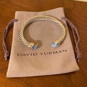 David Yurman 7mm Moonstone Cable Bracelet ~ Medium